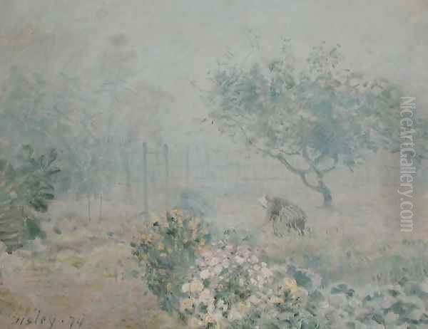 The Fog, Voisins, 1874 Oil Painting by Alfred Sisley