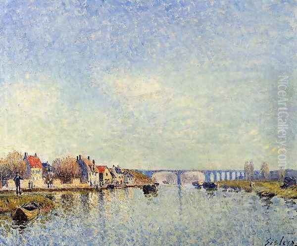 Banks of the Loing at Saint-Mammes I Oil Painting by Alfred Sisley