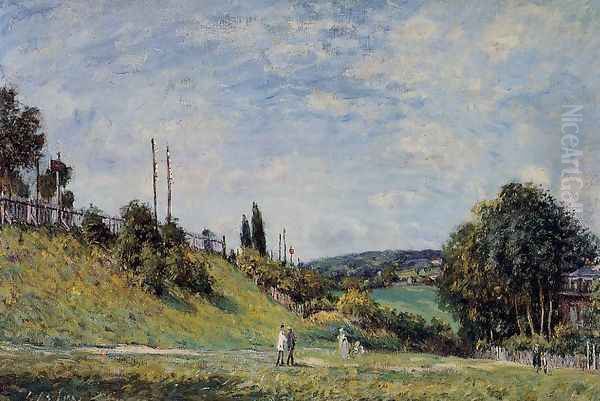 Railroad Embankment at Sevres Oil Painting by Alfred Sisley