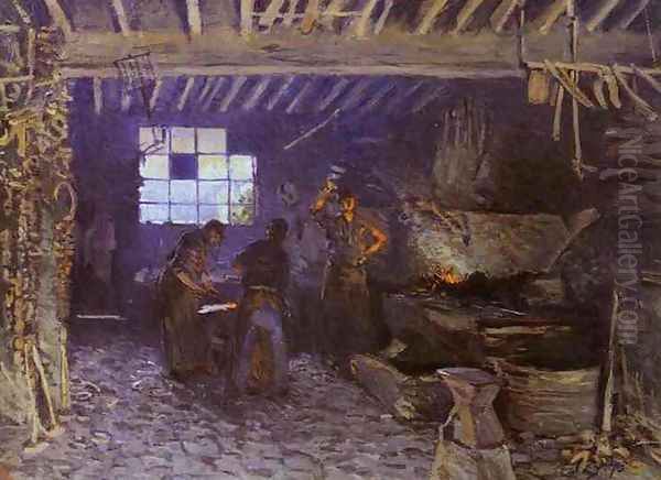 The Forge at Marly-le-Roi, Yvelines, 1875 Oil Painting by Alfred Sisley