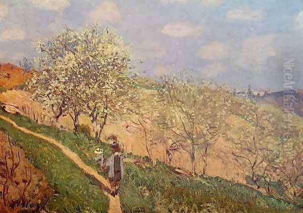 Spring in Bougival Oil Painting by Alfred Sisley