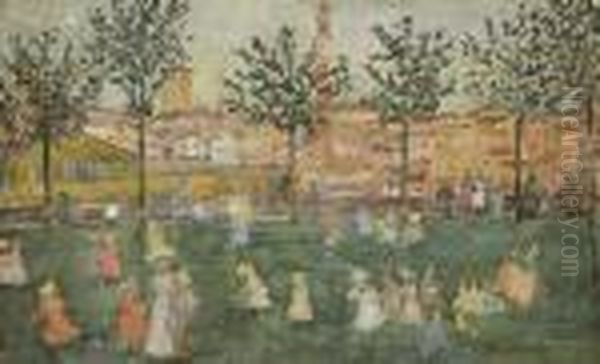 Siena Oil Painting by Maurice Brazil Prendergast