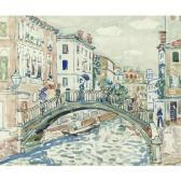 Little Bridge, Venice Oil Painting by Maurice Brazil Prendergast