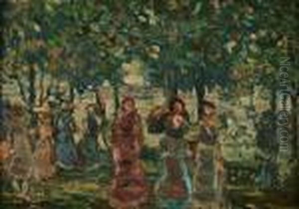 Sunday In The Park Oil Painting by Maurice Brazil Prendergast