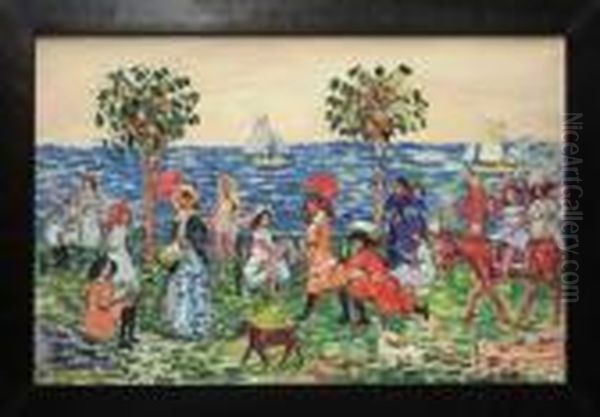 Promenade Oil Painting by Maurice Brazil Prendergast