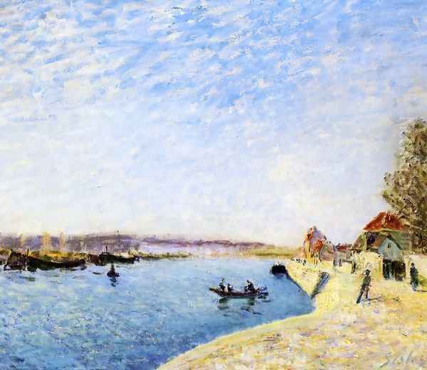 Saint-Mammes and the Banks of the Loing Oil Painting by Alfred Sisley