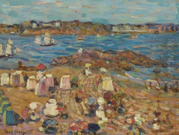 Study Of Malo: The Border Of The Sea Oil Painting by Maurice Brazil Prendergast