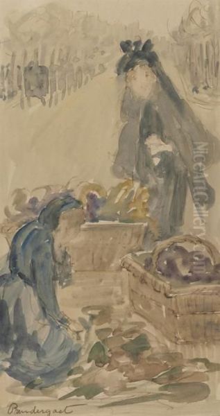 Sidewalk Market, Paris Oil Painting by Maurice Brazil Prendergast