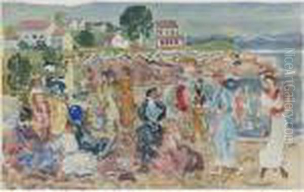 Holiday Oil Painting by Maurice Brazil Prendergast