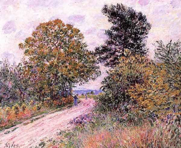 Edge of the Fountainbleau Forest - Morning Oil Painting by Alfred Sisley