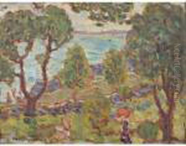 Seashore: A Double-sided Painting Oil Painting by Maurice Brazil Prendergast