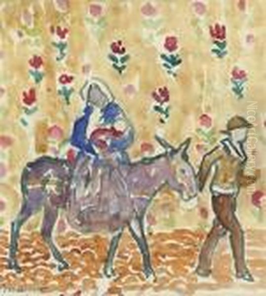 Flight Into Egypt Oil Painting by Maurice Brazil Prendergast