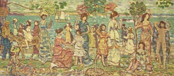 Promenade Oil Painting by Maurice Brazil Prendergast