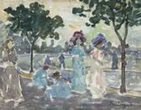 Road To The Shore Oil Painting by Maurice Brazil Prendergast