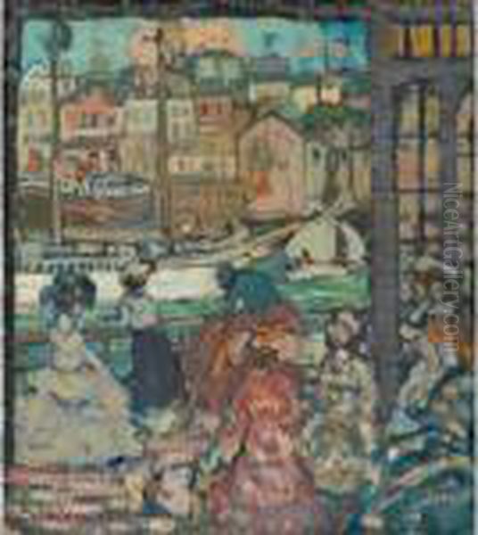 East Boston Ferry Oil Painting by Maurice Brazil Prendergast