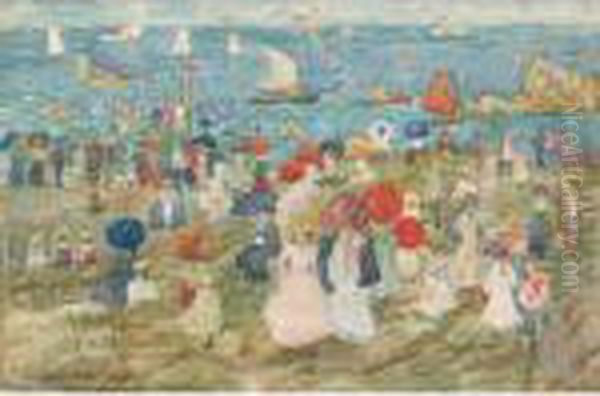 Handkerchief Point Oil Painting by Maurice Brazil Prendergast