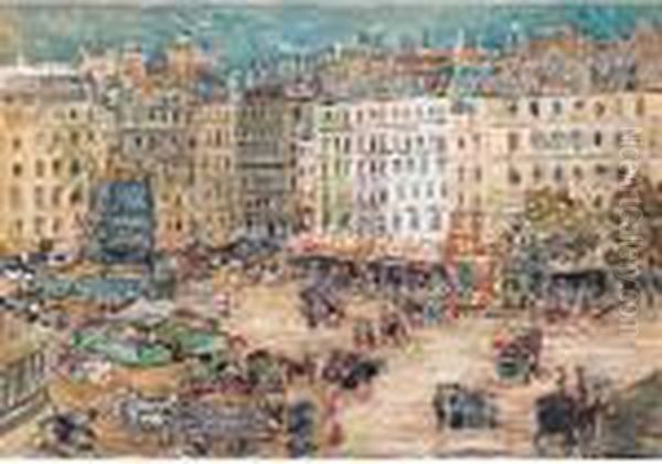 Montparnasse Oil Painting by Maurice Brazil Prendergast