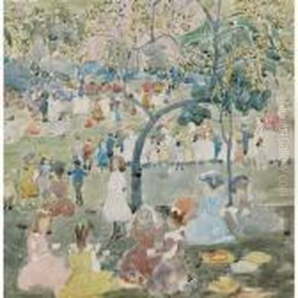 In The Park Oil Painting by Maurice Brazil Prendergast