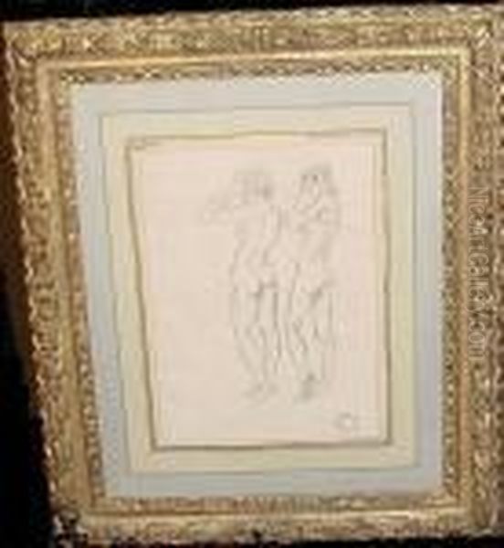 Two Standing Nudes Oil Painting by Maurice Brazil Prendergast