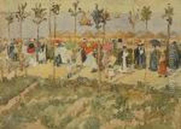 The Lido, Venice Oil Painting by Maurice Brazil Prendergast