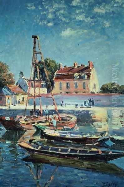 Sailing Boats, c.1885 Oil Painting by Alfred Sisley