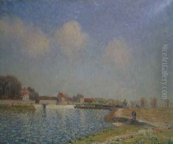 The Loing at Saint-Mammes, 1885 (2) Oil Painting by Alfred Sisley