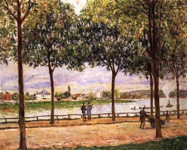 Promenade of Chestnut Trees Oil Painting by Alfred Sisley