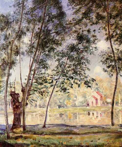 Sunny Afternoon - Willows by the Loing Oil Painting by Alfred Sisley