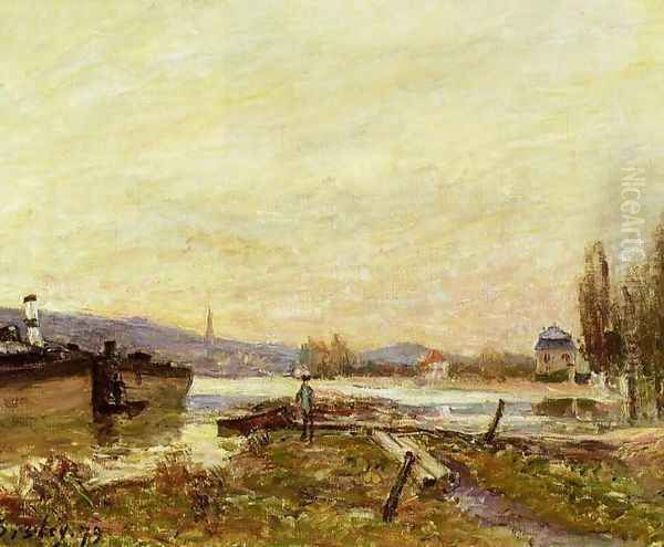 Saint-Cloud, Banks of the Seine Oil Painting by Alfred Sisley