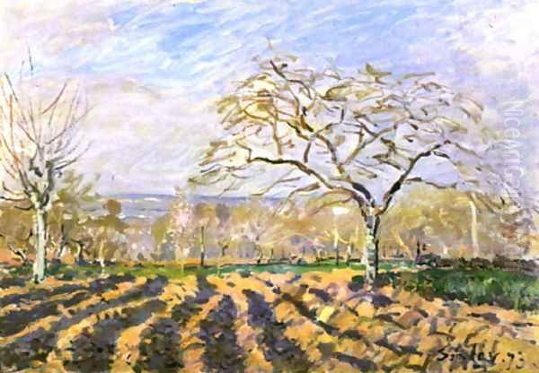 The Furrows Oil Painting by Alfred Sisley