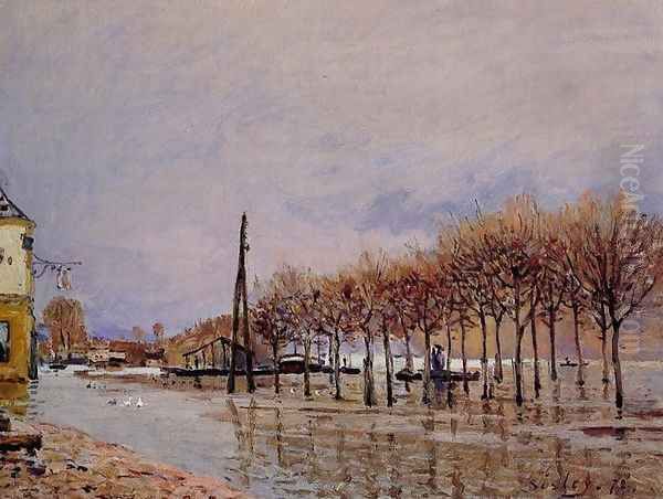 Flood at Port-Marly I Oil Painting by Alfred Sisley