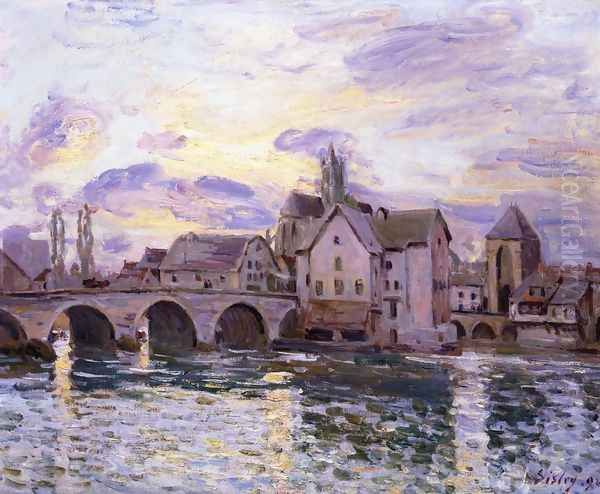 The Bridge at Moret at Sunset Oil Painting by Alfred Sisley