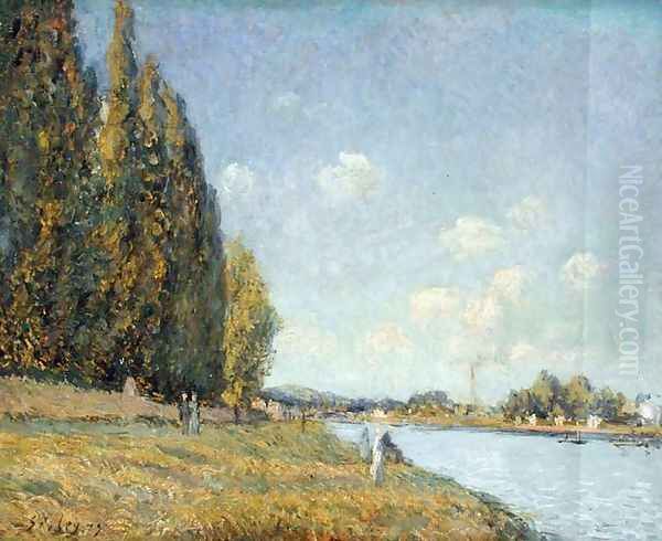 The Seine at Billancourt, 1879 Oil Painting by Alfred Sisley