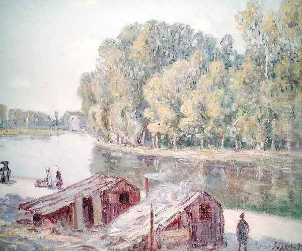 Banks of the River, 1896 Oil Painting by Alfred Sisley