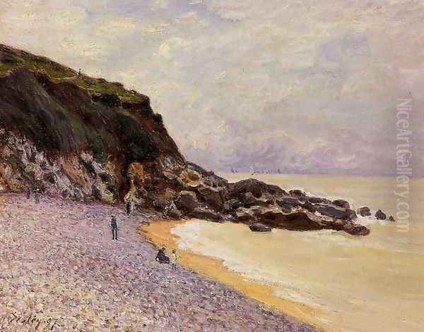 Lady's Cove before the Storm (Hastings) Oil Painting by Alfred Sisley