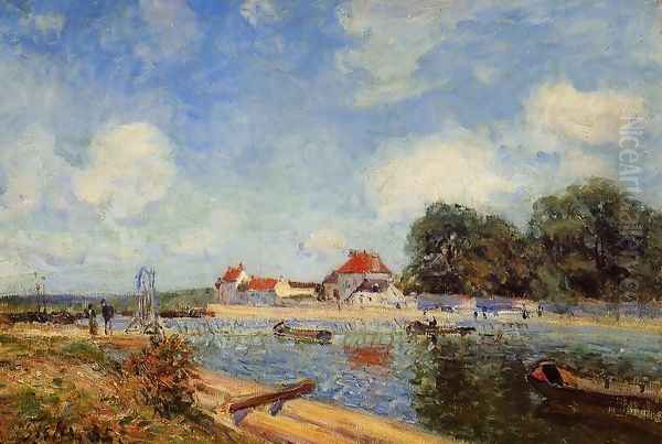 Loing Dam at Saint-Mammes Oil Painting by Alfred Sisley