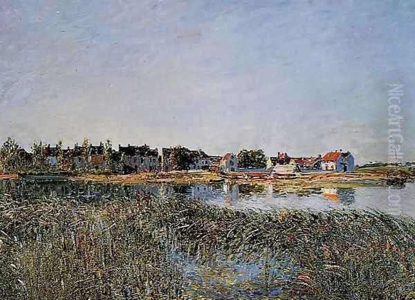 View of Saint-Mammes Oil Painting by Alfred Sisley