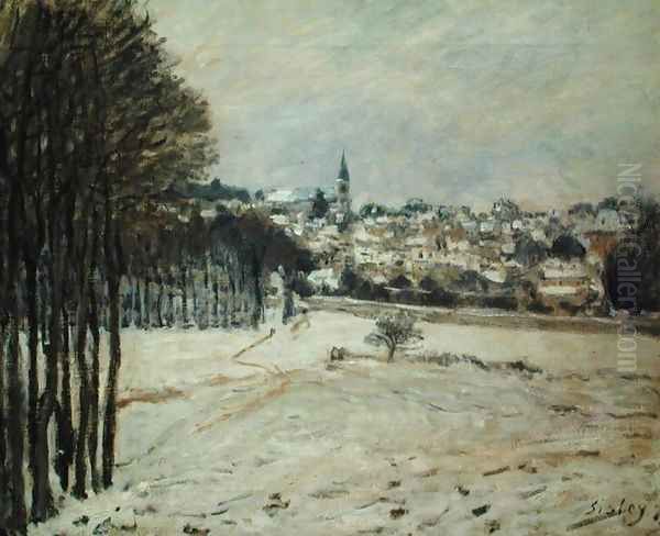 The Snow at Marly-le-Roi, 1875 Oil Painting by Alfred Sisley