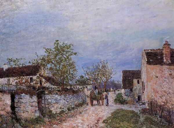 Street in Veneux Oil Painting by Alfred Sisley