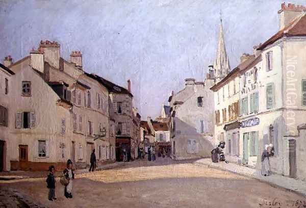 Rue de la Chaussee at Argenteuil, 1872 Oil Painting by Alfred Sisley