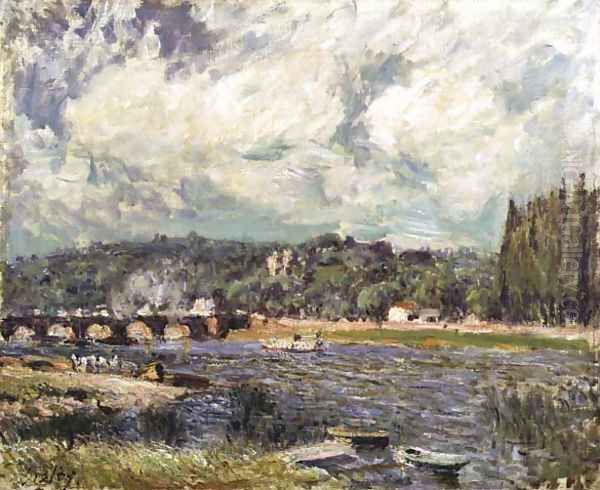 The Bridge at Sevres, c.1877 Oil Painting by Alfred Sisley