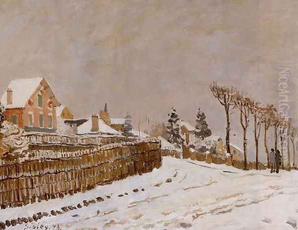 Snow at Louveciennes Oil Painting by Alfred Sisley