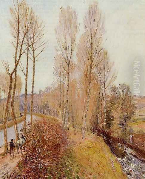 Path along the Loing Canal Oil Painting by Alfred Sisley