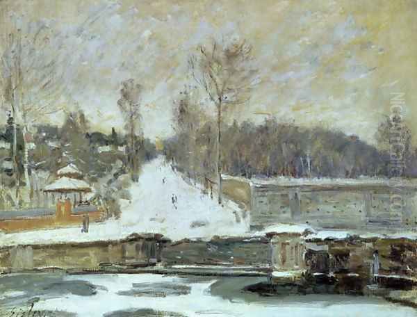 The Watering Place at Marly-le-Roi, 1875 Oil Painting by Alfred Sisley