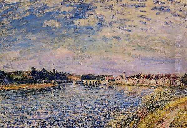 Saint-Mammes - Evening Oil Painting by Alfred Sisley