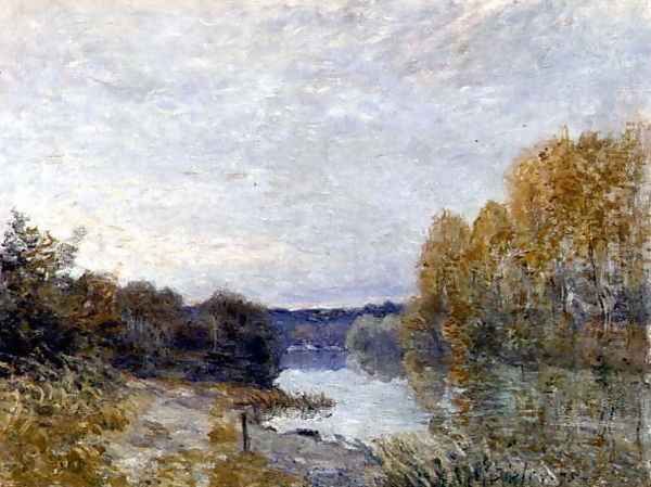 Soleil Couchant, or Autumn Evening on the River, 1895 Oil Painting by Alfred Sisley