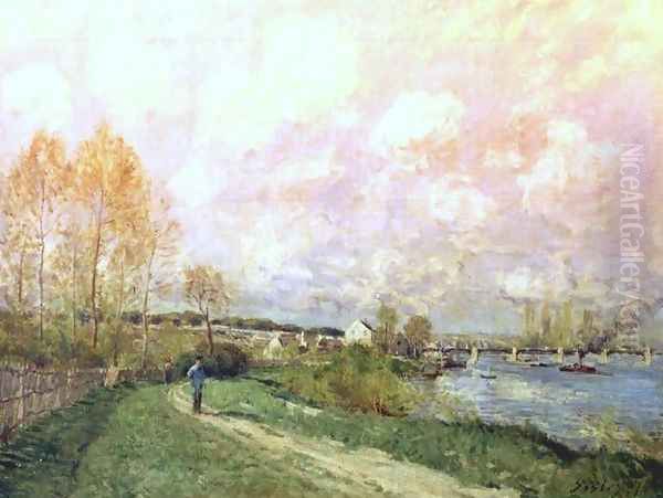 Summer at Bougival Oil Painting by Alfred Sisley