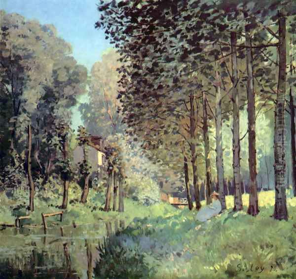 Le repos au bord d'un ruisseau Oil Painting by Alfred Sisley