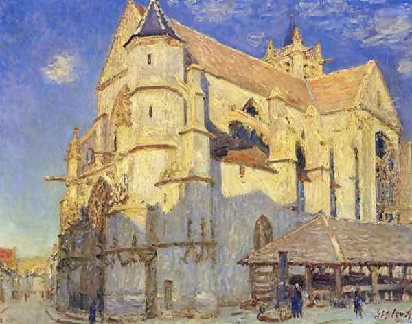 The Church at Moret, Frosty Weather, 1893 Oil Painting by Alfred Sisley