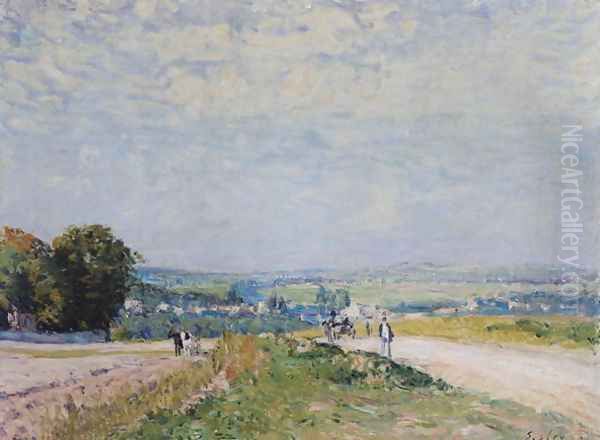 The Road to Montbuisson at Louveciennes, 1875 Oil Painting by Alfred Sisley